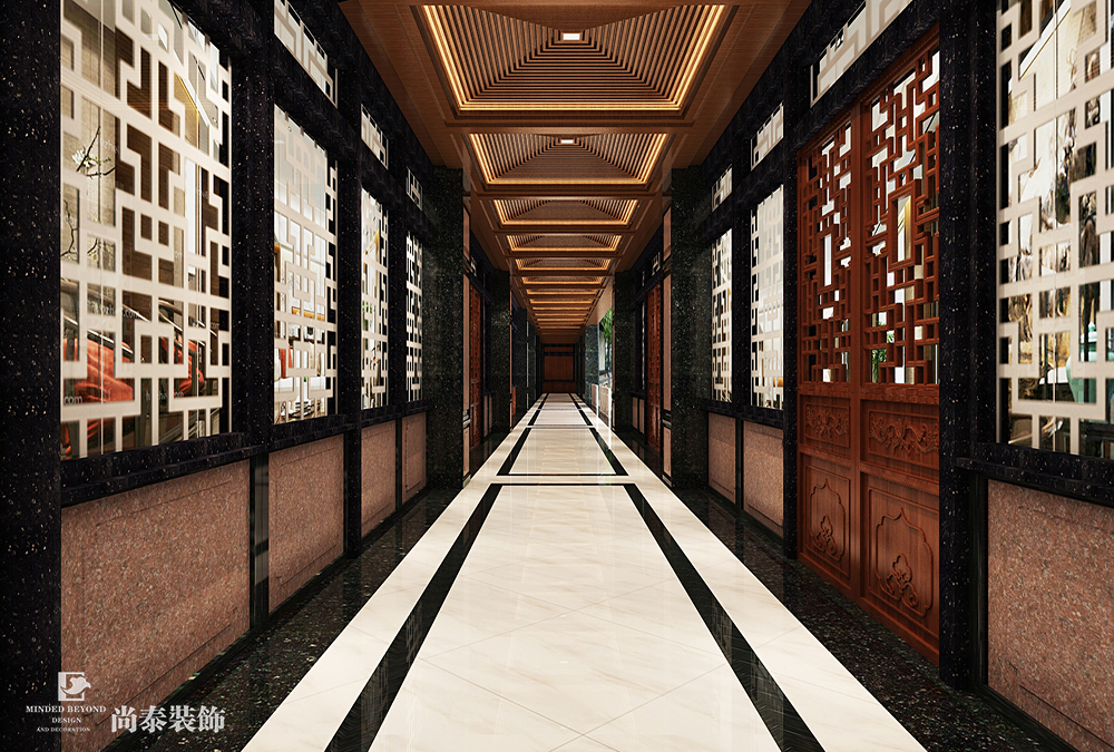 深圳寶安松崗僑德工業(yè)園中式辦公室裝修設計效果圖