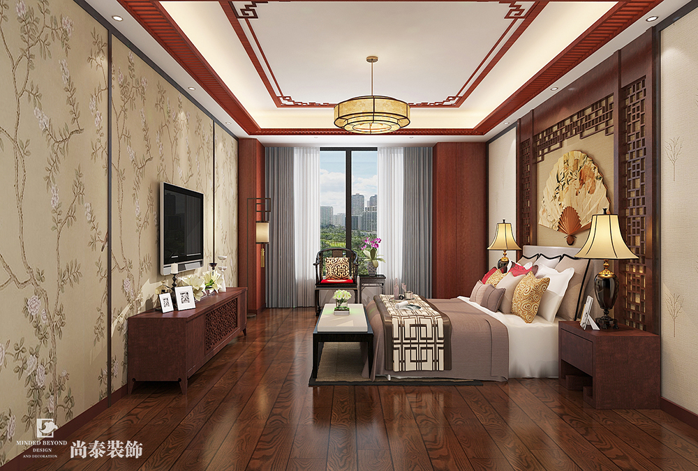 深圳寶安松崗僑德工業(yè)園中式辦公室裝修設計效果圖