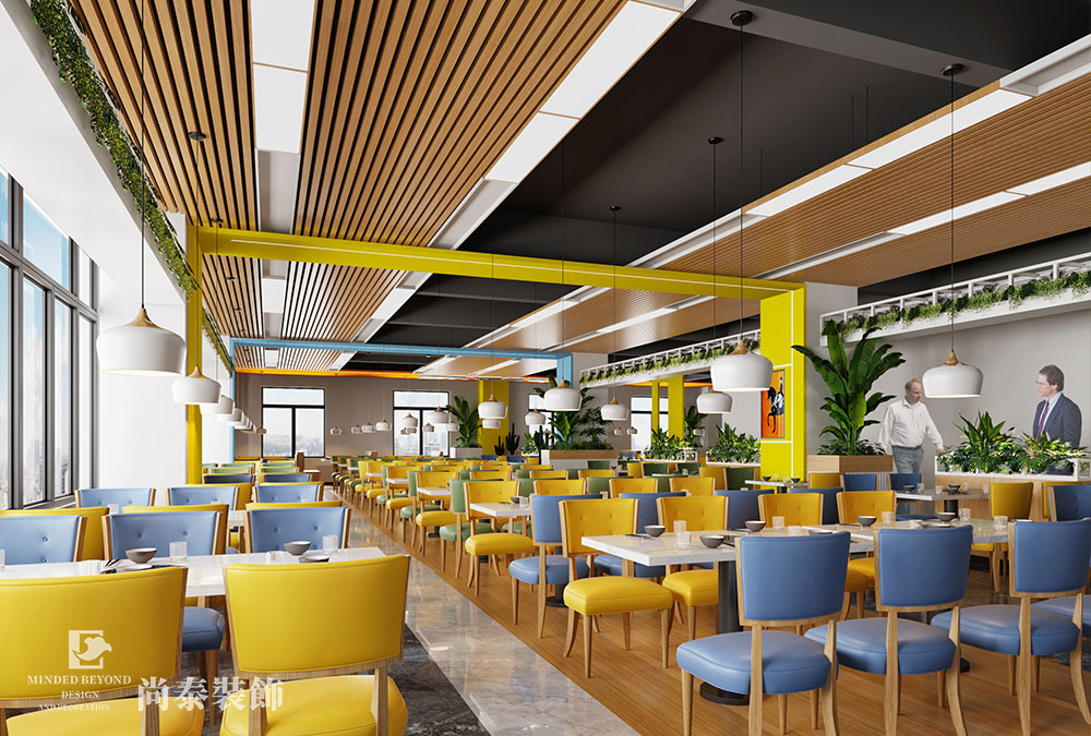 廣州員工食堂裝修,食堂裝修效果圖