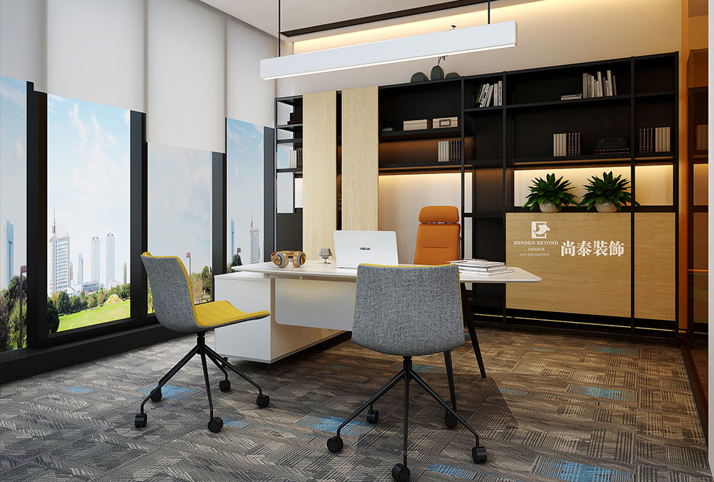 深圳前?；鹦℃?zhèn)金融科技公司辦公室設(shè)計效果圖 