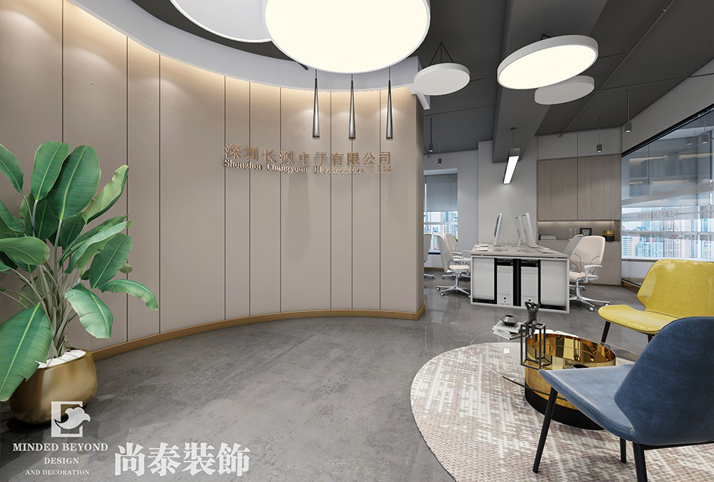 100平米辦公室前廳翻新裝修設(shè)計效果圖