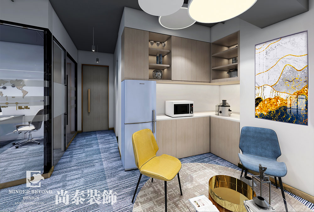 100平米辦公室茶水間翻新裝修設(shè)計