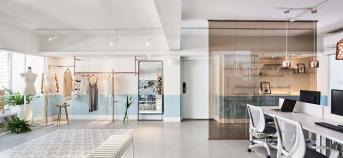 辦公室裝修公司:有如緞帶般包覆的服飾商業(yè)空間，零死角拍攝地點