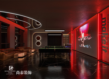 小酒館設(shè)計(jì)：惠州100平米復(fù)古風(fēng)臺(tái)球廳小酒館裝修設(shè)計(jì)案例