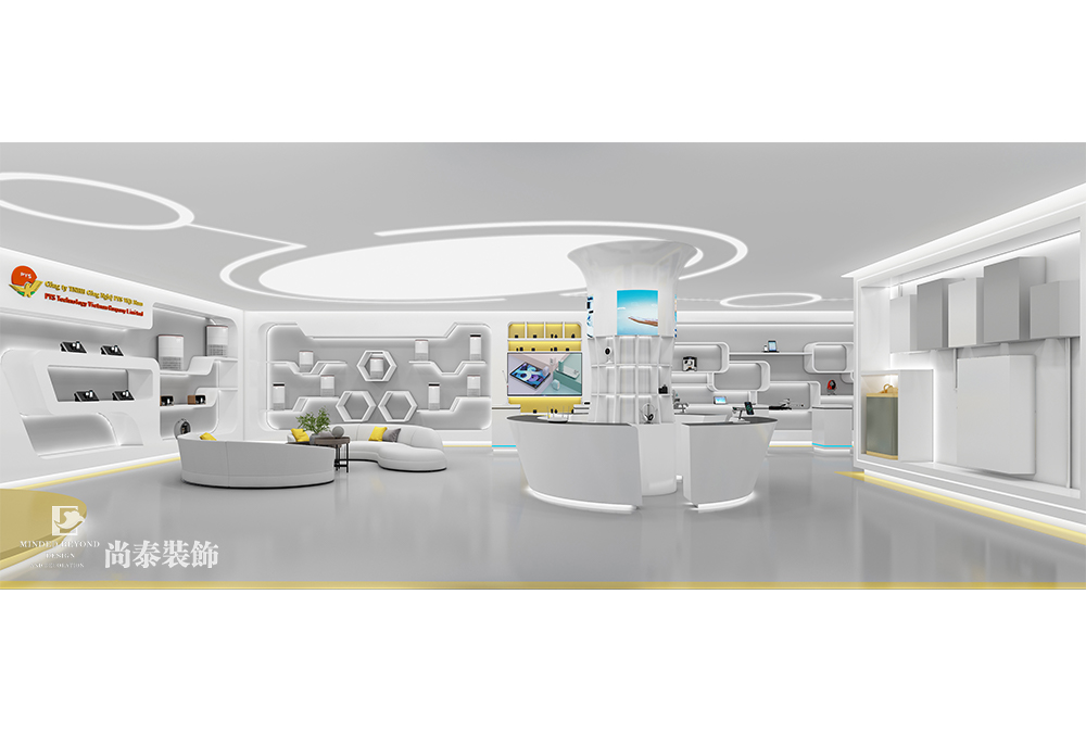 科技展廳設(shè)計：200平米現(xiàn)代科技風(fēng)展廳裝修設(shè)計案例