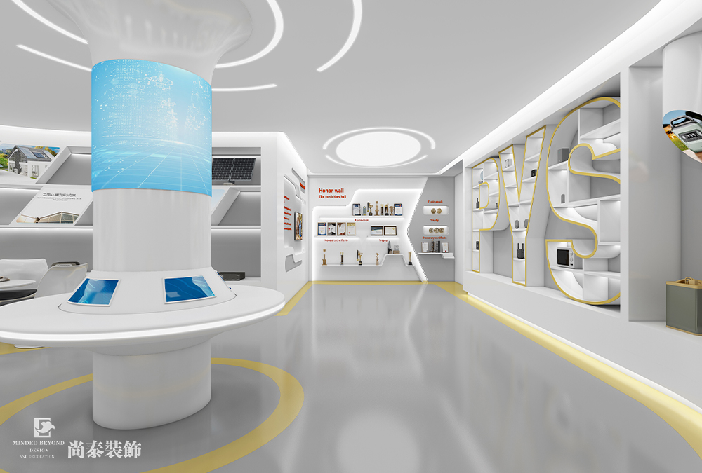 科技展廳設(shè)計：200平米現(xiàn)代科技風(fēng)展廳裝修設(shè)計案例