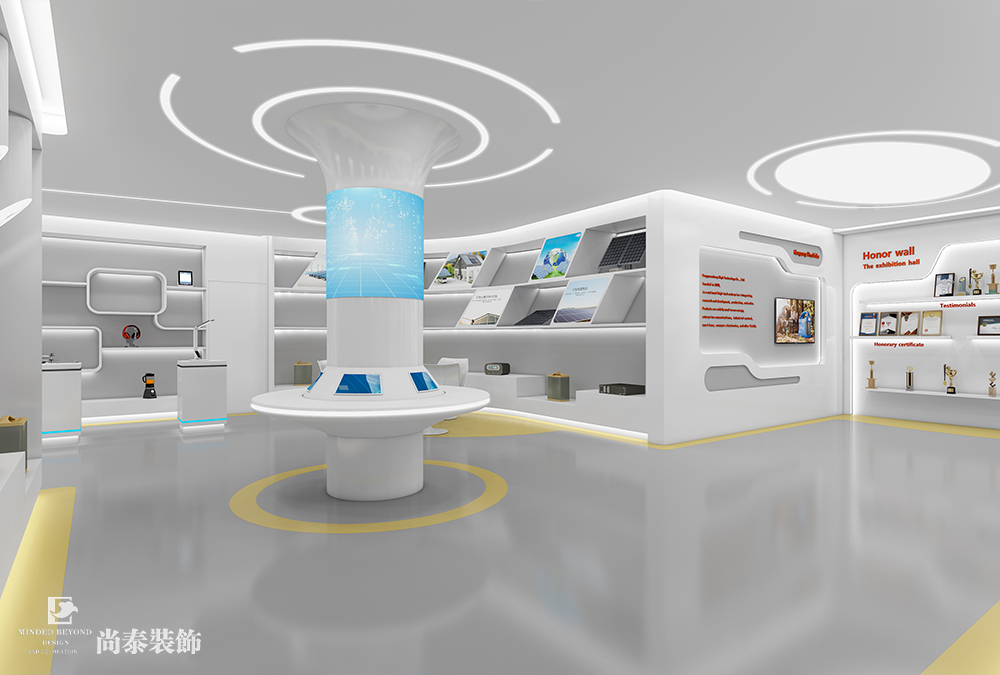科技展廳設(shè)計：200平米現(xiàn)代科技風(fēng)展廳裝修設(shè)計案例