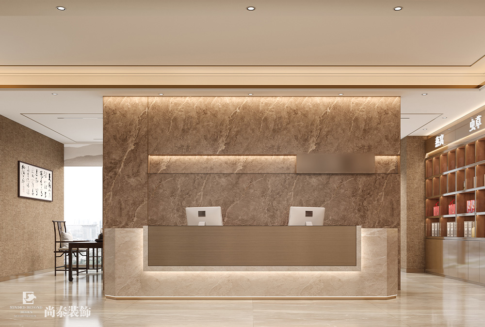 深圳龍華樂創(chuàng)薈大廈300平米新材料公司辦公室裝修設(shè)計